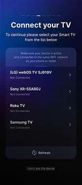 App screen: streaming apps on the TV